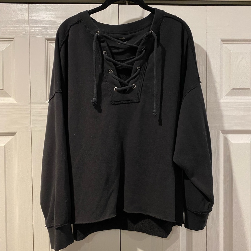 Aerie lace front sweatshirt